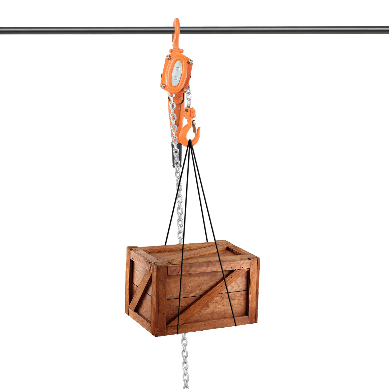 Robusto doppio cricchetto, 1500 kg, cavo manuale a cricchetto in acciaio con altezza di sollevamento di 3 m, portata 1,5 t e catena zincata per industria, costruzione e officina