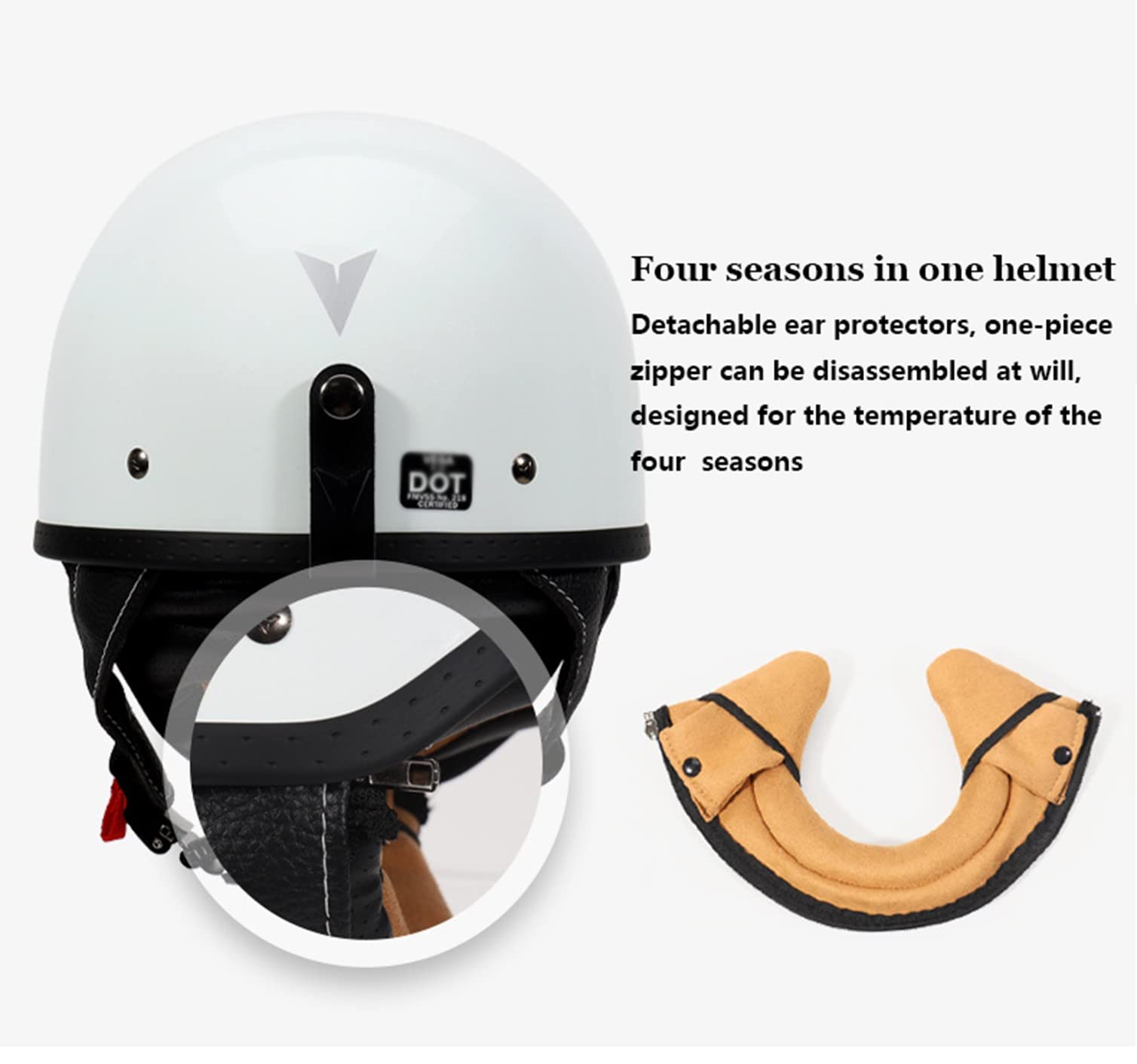 Aperto Caschi Da Moto Jet, Aperto Caschi da Moto Portatile ECE Omologato, retrò Motociclo Aperto Faccia Casco Scooter Casco per Moto Adult Donna Uomo