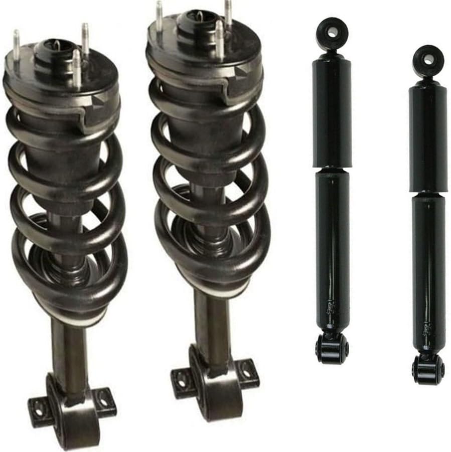 DTA 70096 Full Set 2 Front Complete Struts with Springs and Mounts + 2 Rear Shocks 07-13 Chevrolet Silverado 1500, GMC Sierra 1500 4WD, RWD Crew Cab, RWD Extended Cab (Exc. Electric)