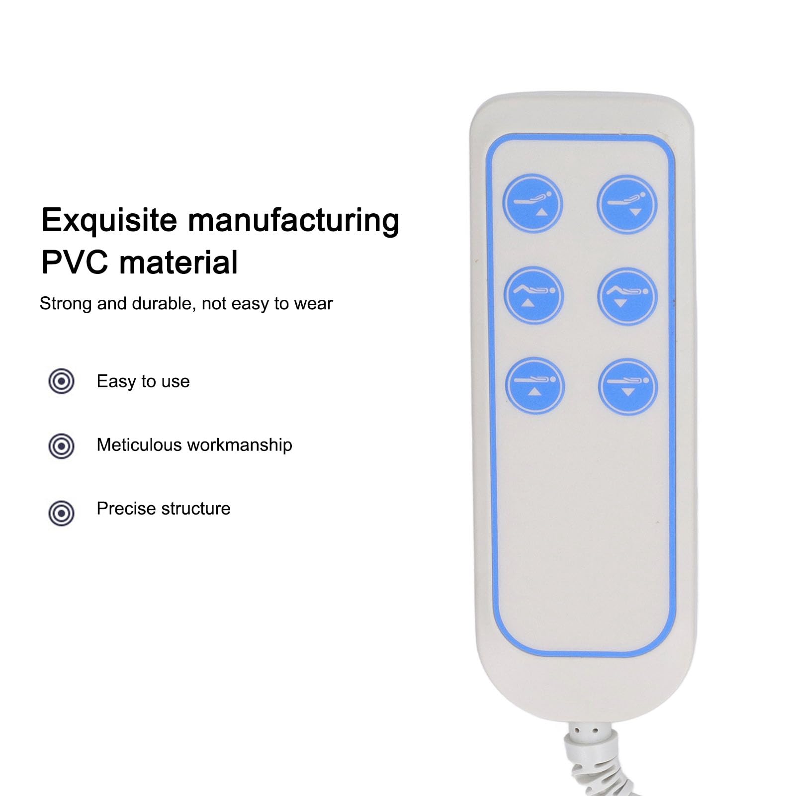 Control de silla elevadora, control remoto reclinable, controlador de cama de tumbona eléctrico, PVC IP66, control de silla de concentrador duradero de 8 pines, piezas de repuesto con diseño de gancho