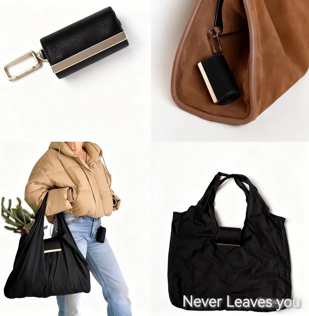 Never leaves you Keychain tote Bag - Folds to Keychain, Expands to Large Tote in Seconds. 50lbs Capacity, Water-Resistant & Portable Single-Hand Carry Foldable Bag for Spontaneous Shopping - Image 6