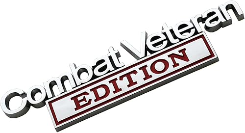 Miniatura 5 de 1 emblemas de edición veterana de combate 3D con relieve para camioneta calcomanías exteriores para guardabarros insignias de veterano de repuesto
