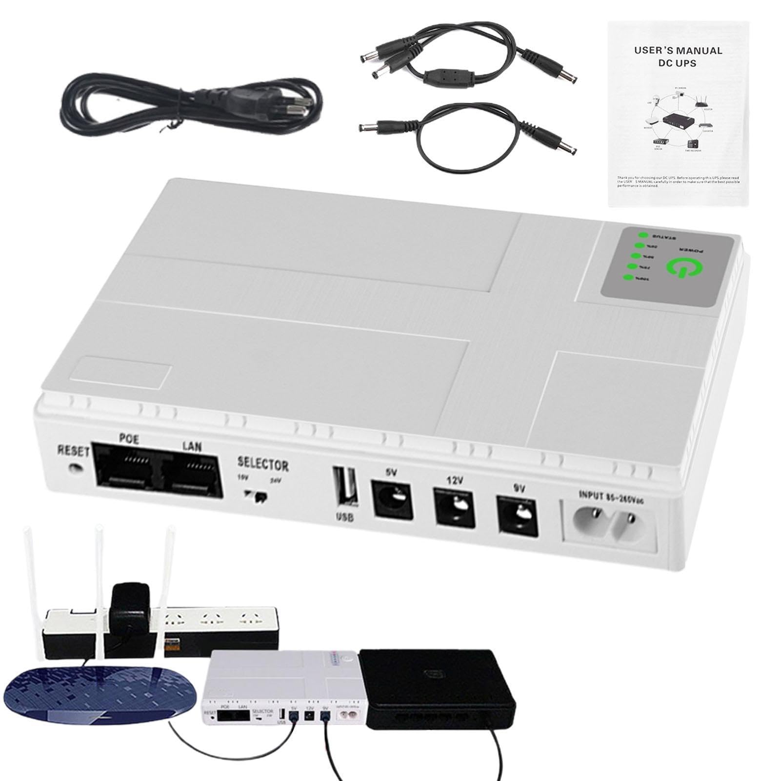 Routeur Alimentation, alimentation modem d'alimentation, batterie de | routeur sans interruption, alimentation modem, sortie haut-parleur, batterie pour lumière LED, caméra de sécurité, batterie d