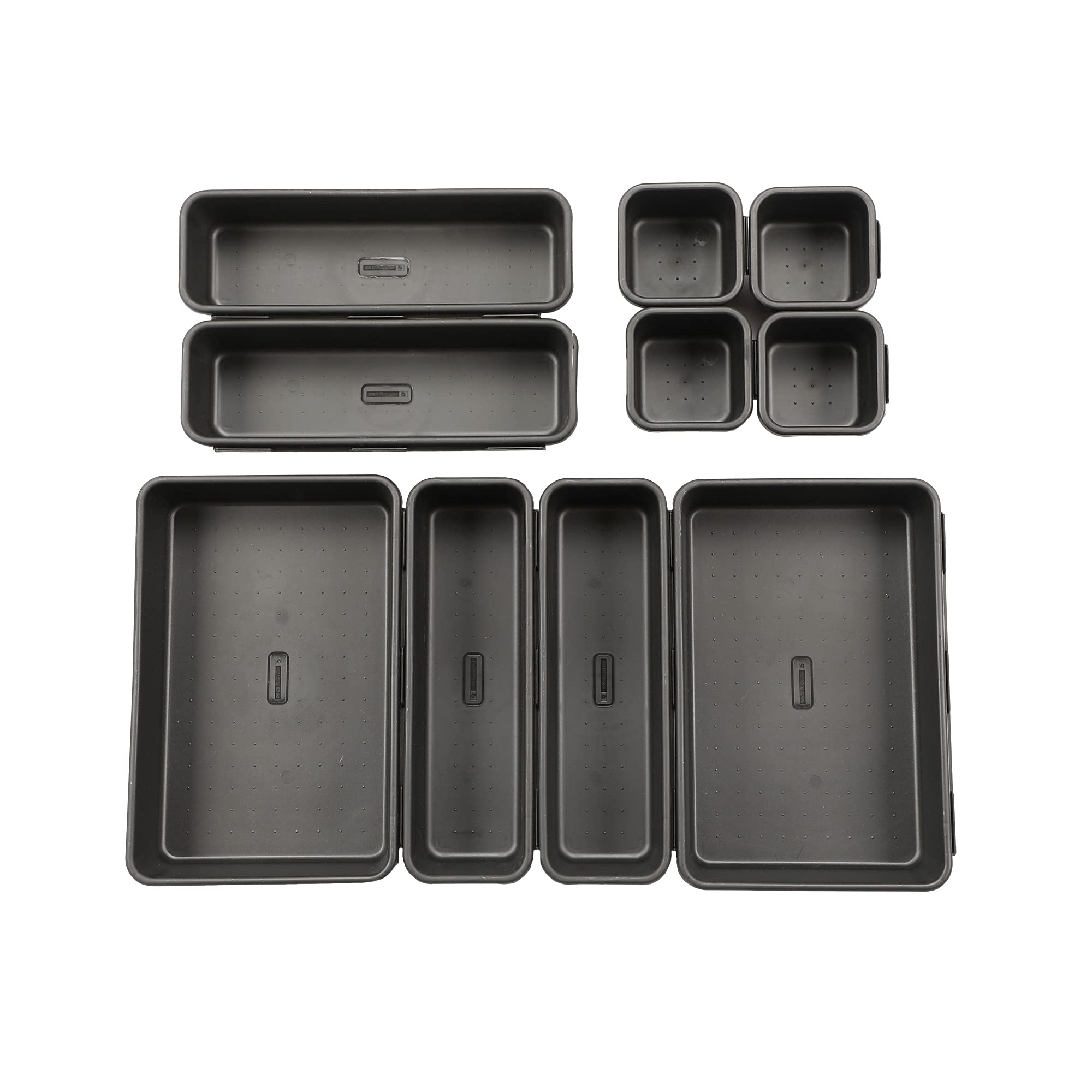 Cutting EDGE Interlocking Drawer Organizer (Set of 10, Black) 1
