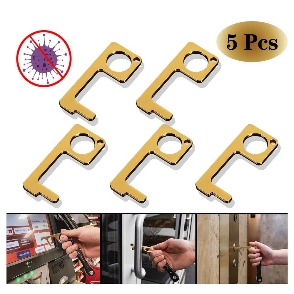 Portable 5PCS Keychain Safety Protection Anti-contacted Door Opener Multifunction Non-contact Stylus Contactless Handheld Tool
