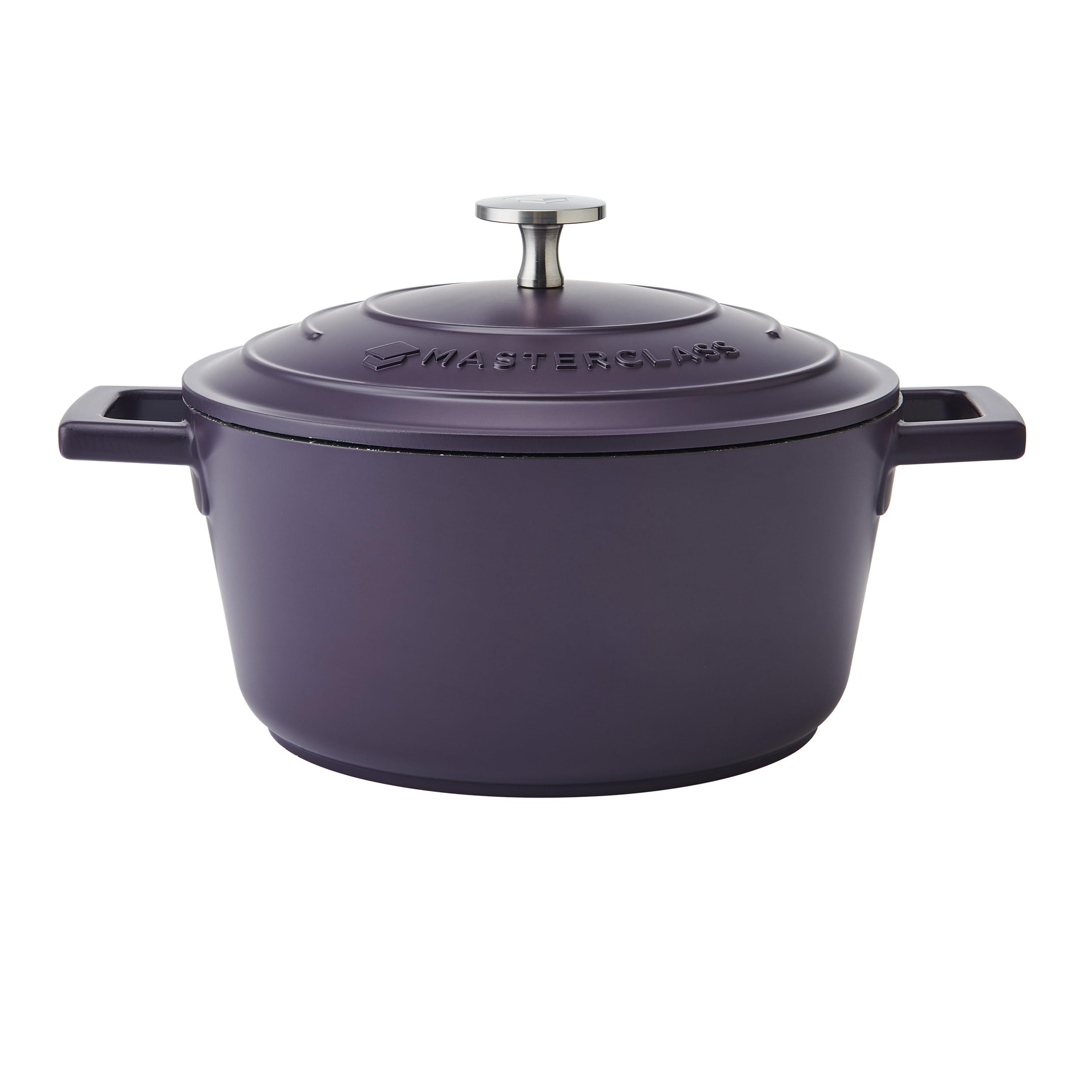 MasterClass Cast Aluminium Casserole Dish With Self-Basting Lid Premium Quality Lightweight Non-Stick Medium Round Blue, Hob To Oven Cooking Pot For Family Meals Curries Dishwasher Safe, 20cm, 2.5L