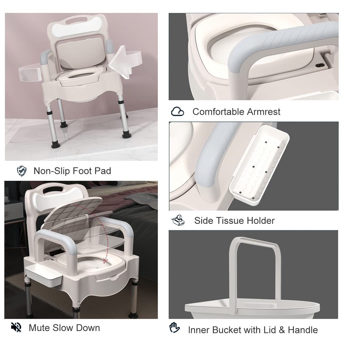 Buy HUIBDLA Bedside Commodes, Bedside Toilet, Commode Chair, Height