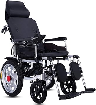 Gerrit Electric Wheelchairs,Electric Wheelchair Compact Auxiliary Wheelchair Elderly Disabled Folding Portable Electric Wheelch, Grey