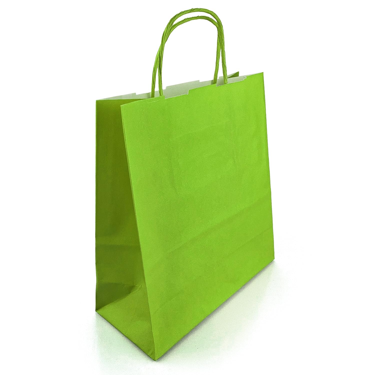 Netuno 400 torebek papierowych zielonych 18 x 8 x 21 cm papier typu kraft, zielone torebki na prezenty z uchwytem, kolorowe torebki na prezenty, torebki na prezenty, torebki papierowe, torebki do