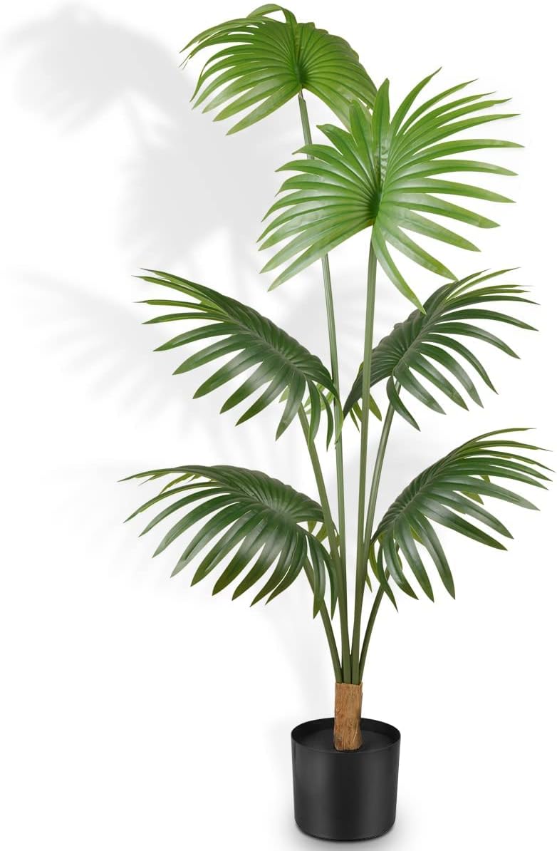 XXBSAZ 48” Fake Palm Tree for Indoor Décor, Artificial Bird