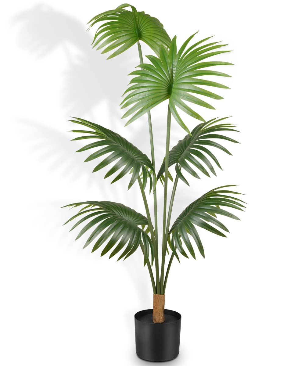 XXBSAZ 48” Fake Palm Tree for Indoor Décor, Artificial Bird of Paradise