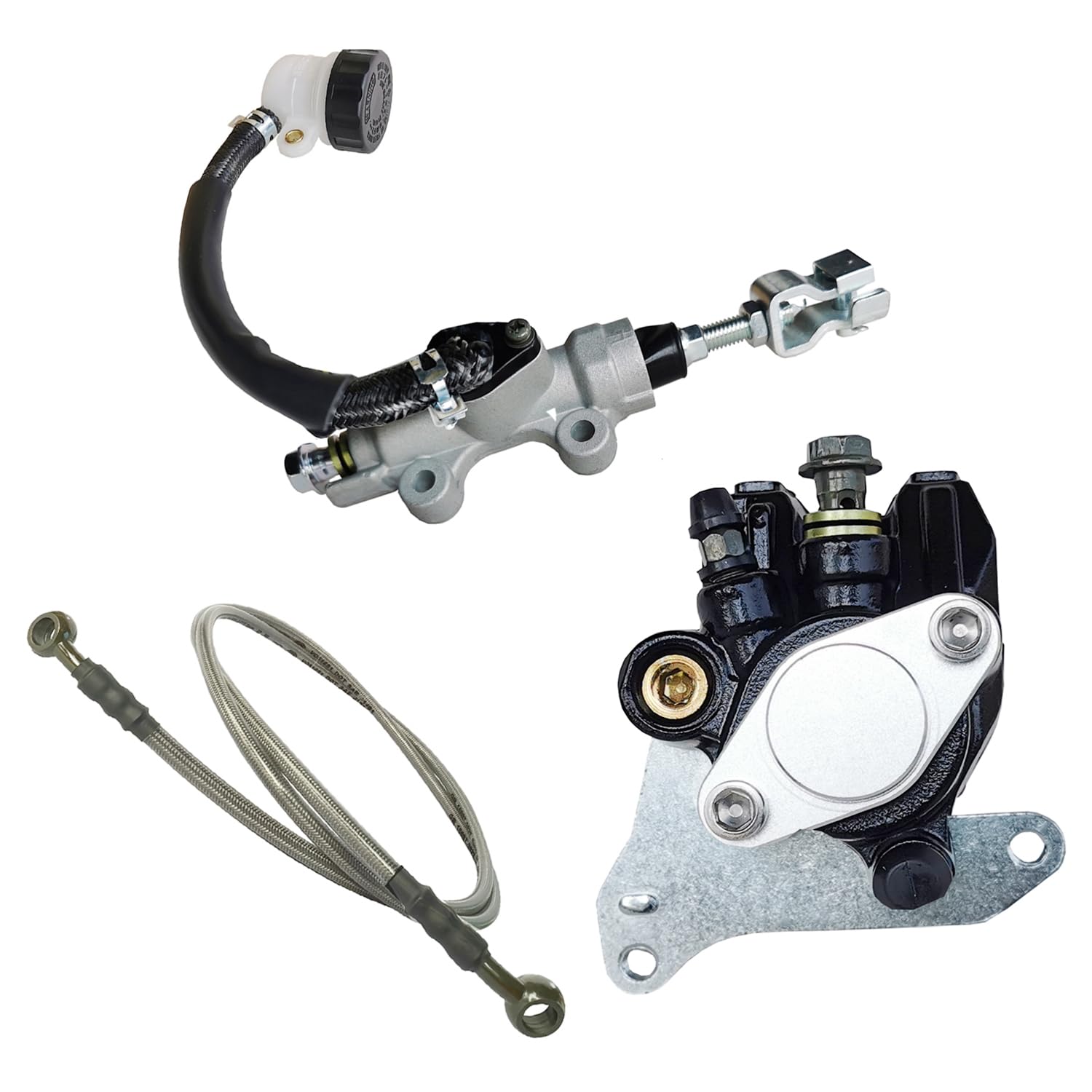 Vanlison Rear Brake Caliper & Master Cylinder & Brake Hose Line Set Direct Fit Replacement Compatible with Honda TRX400EX 400EX 1999-2004 OE # 43510-