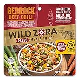 Wild Zora Paleo Meals To Go - Bedrock Beef Chili - 100% Grass Fed Beef - Freeze Dried Meal for Backpacking and Camping - Gluten Free, Dairy Free, High Protein Meal - (Single Serving)