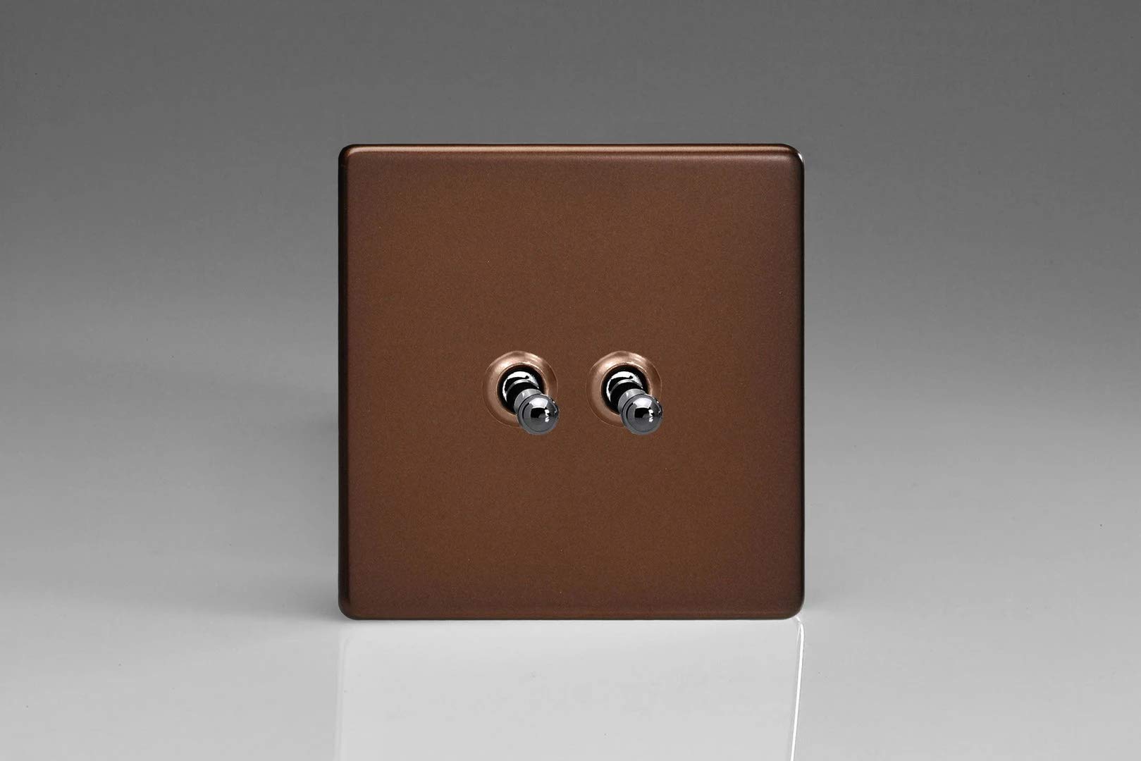 Varilight - 2G 1 or 2W 10A Classic Toggle Switch Dimension Screwless Mocha - XDMT2S