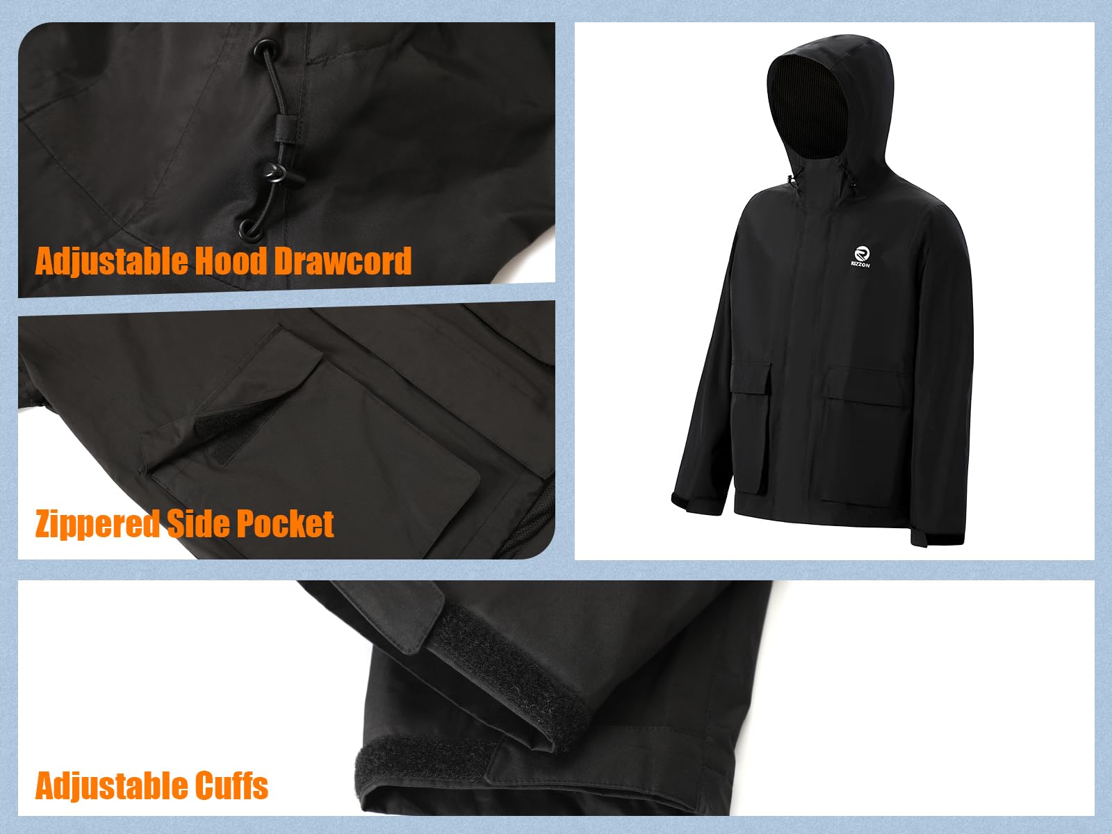 Angel-Regenanzug für Herren, wasserdicht, für Segeln, Regenjacke, Latzhose mit Kapuze, für jedes Wetter