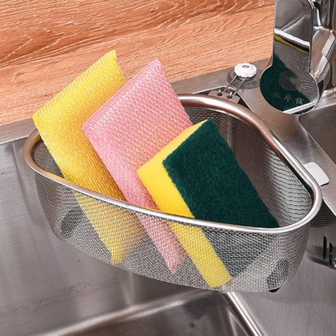 Dhyanexa Kitchen Triangle Sink Strainer, Corner, Multifunction Sink Drain Basket, Stainless Steel Food Catcher Strainer for Kitchen Waste, Vegetable, Fruits 4