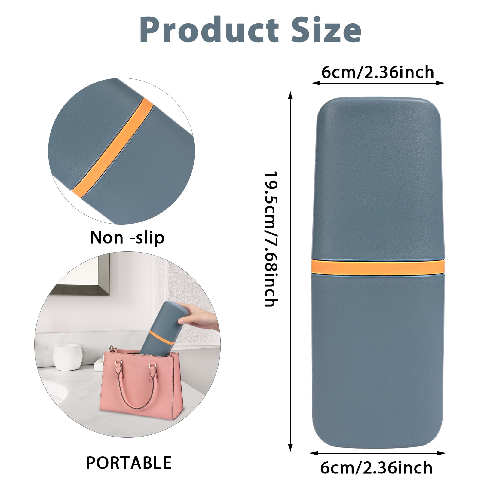 COMNICO Travel Toothbrush Cup Case Portable PP Seal Tooth Brush Holders Cover Multi-Function Toothpaste Storage Container Cup for Home School Camping Business Trip Bathroom - Image 2