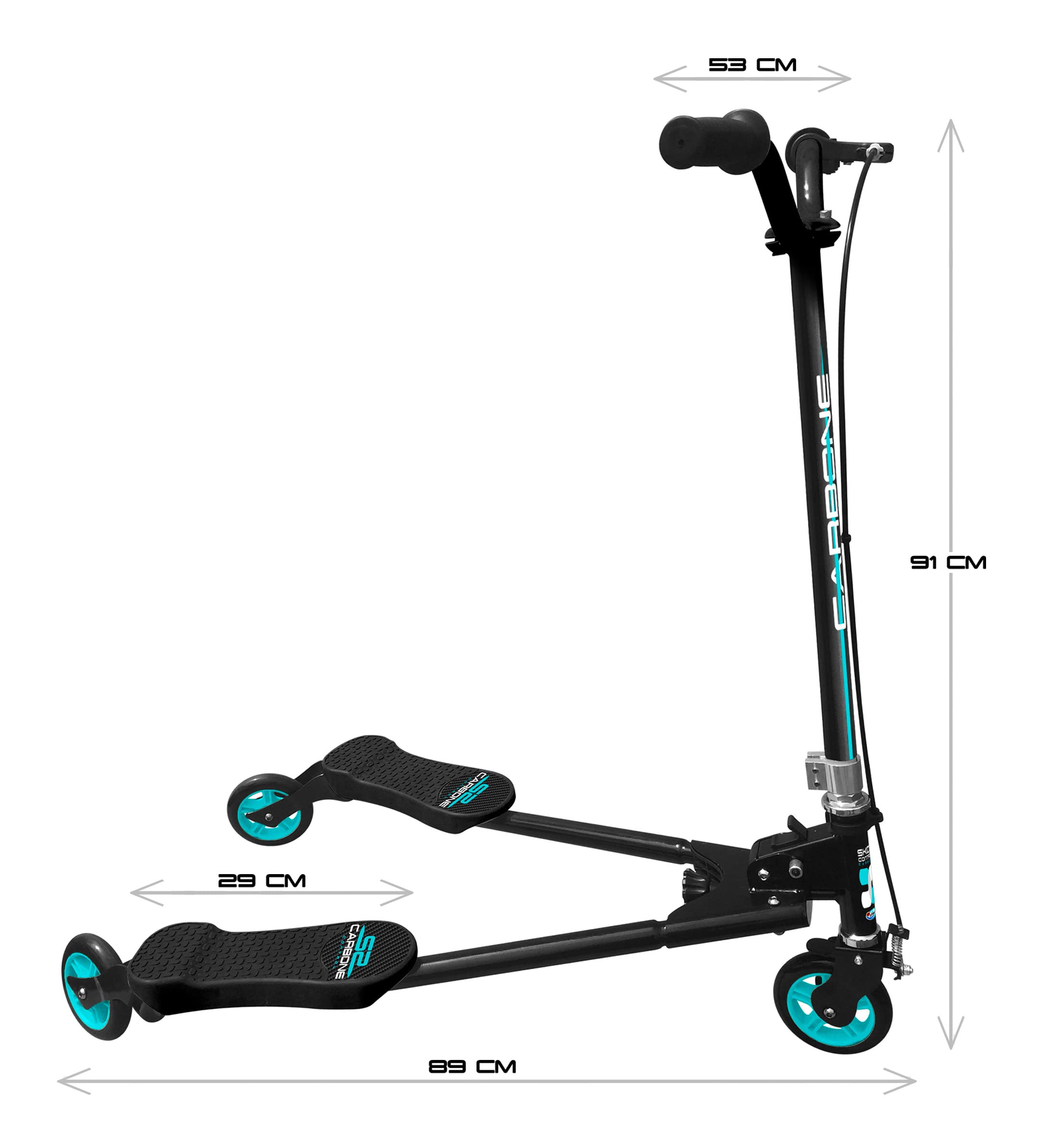 TROTTINETTES Technical SKIDS Control- Swing Carbon, Czarny