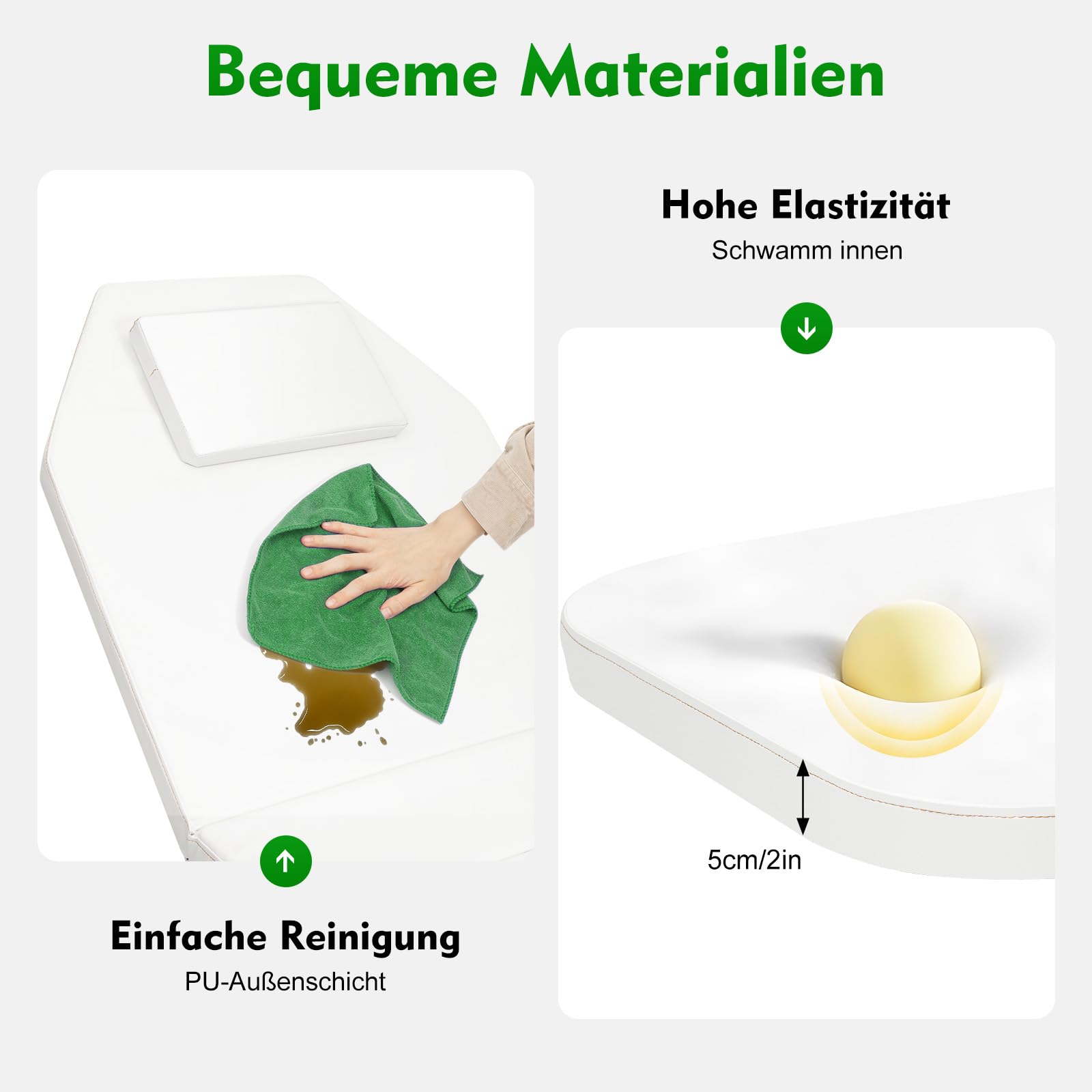 3 Zonen Klappbar Massageliege Tragbare Leicht SPA Salon Bett Kosmetikbett Massagetisch 3-Zonen Farbwahl Mobile Massagebett Kosmetikliege Beauty für Massage Pink (Weiß)