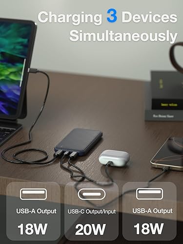 Miniatura 2 de Cargador portátil de 10000 mAh 20 W de carga rápida Power Bank Paquete de baterías PD QC 3.0 PowerBank USB C Entrada y salida para iPhone