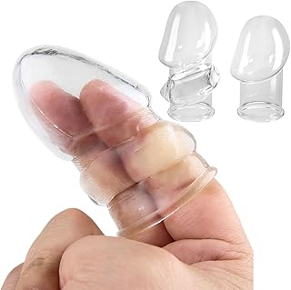 2 Pcs Reusable Penis Extender Sleeve Enlarge,Soft Stretch Cock Girth Enhancer Sleeve Enlargement,Delayed Ejaculation G Spot Stimulation Glans Condom,Male Adult Sex Toys for Men Couples