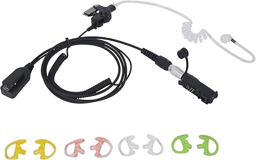 Miniatura 3 de xpr3300e xpr3500e xpr 3300e 3500e auricular QD de liberación rápida de desconexión rápida con micrófono PTT compatible con Motorola Radio (negro,