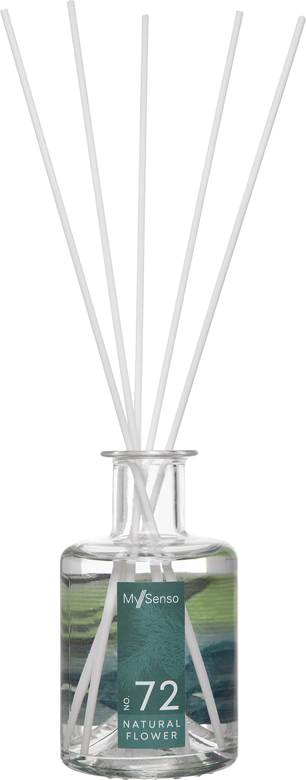 MySenso Alpine - N°72 Natural Flowers - Diffusore a bastoncini con olio di pino cembro biologico - fragranza alpina per casa e ambiente - profumo fresco, fiorito – confezione regalo sostenibile