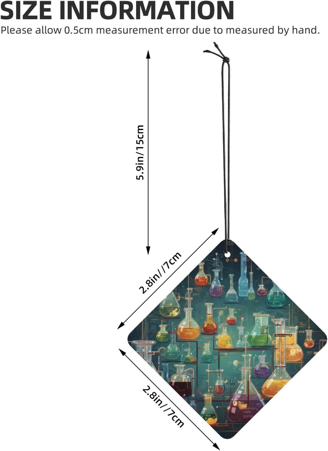 Car Air Freshener 24 PCS Abstract Science Chemistry Hanging Car Air Fresheners Auto Interior Decor Card Freshener Strong Scented Card Lavender Cars Scents for Office Bedroom Close Drawer Square