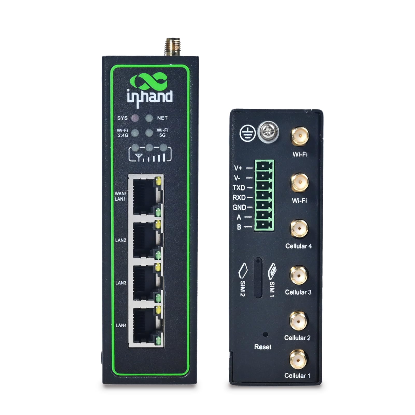 InHand Netwokrs IR624 5G Router Industrial,IoT Gateway, Dual Wi-FI Band,VPN Router, RJ45 Gigabit Ethernet Port, Cloud Managed, RS232+RS485 Ports, Redes industriales,Red de vehículos recreativos