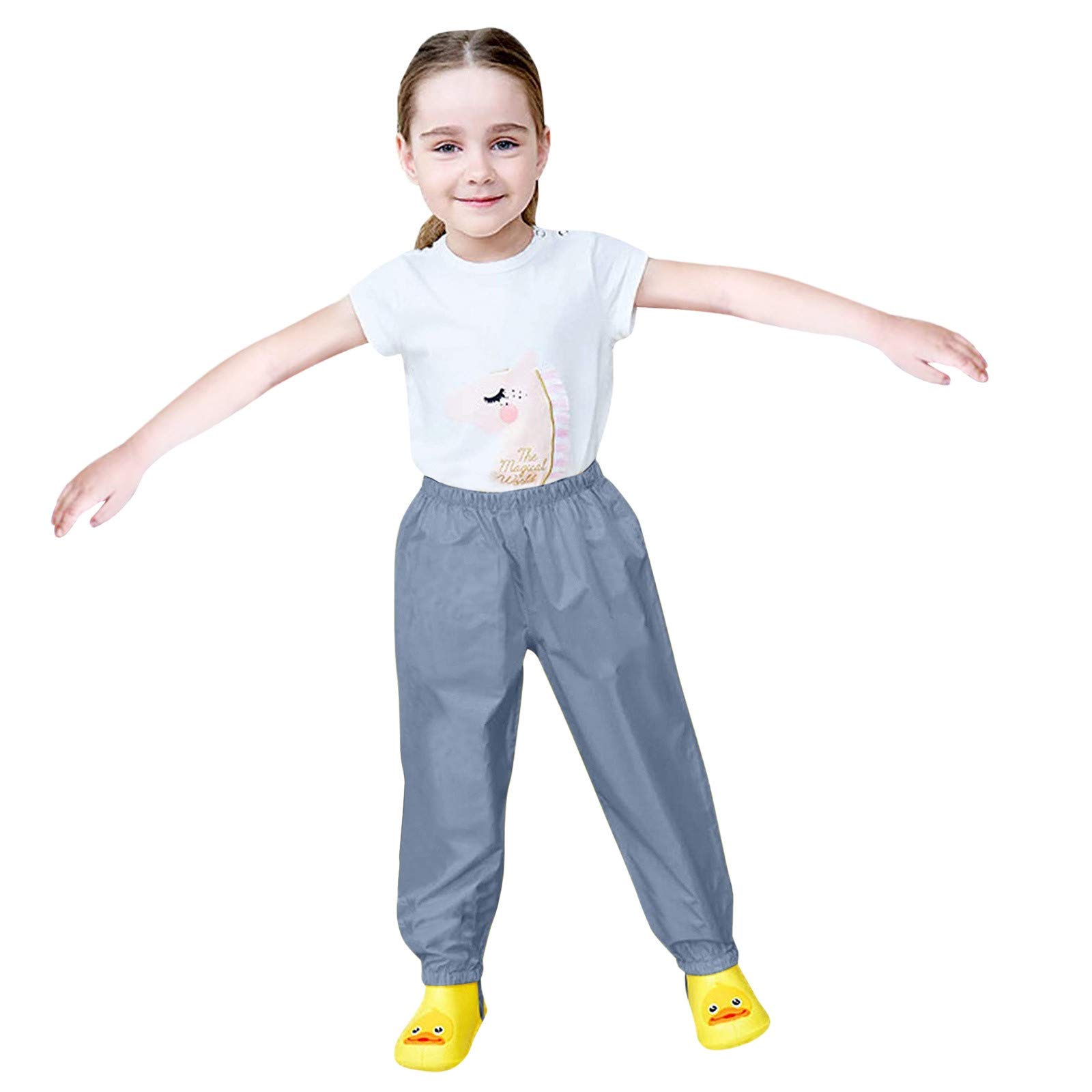 Pantalon de pluie élastique uni pour bébé garçon et fille - Baggy - Confortable - Droit - Imperméable - Pantalon long pour tout-petits - Barboteuse d'extérieur - Combinaison pour filles - Pantalon