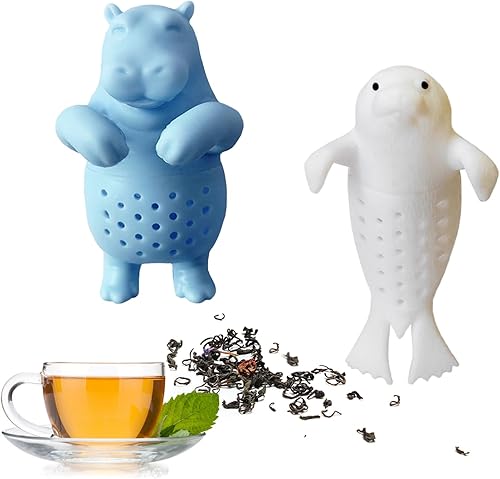 2 infusor de té de silicona, bonito juego de infusor de té para té de hojas sueltas, infusor de té reutilizable, es un regalo ideal para los amantes