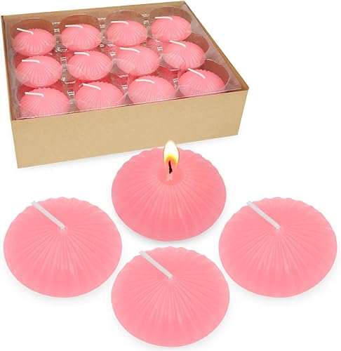 Velas flotantes rosas para jarrones cilíndricos, paquete de 24 velas de agua de 2 pulgadas para centros de mesa en bodas, cenas, fiestas,