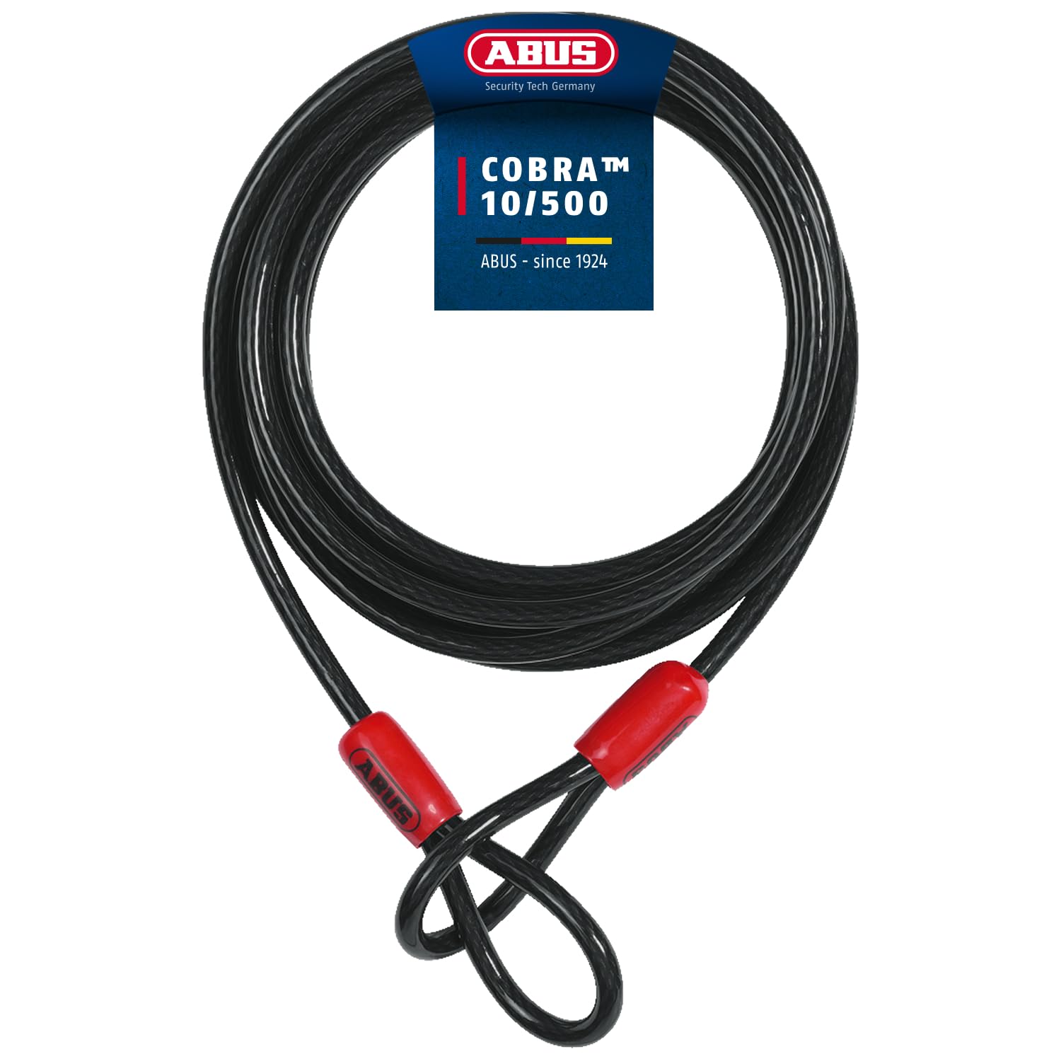 ABUS Schlaufenkabel Cobra 10 - Stahlseil mit Kunststoff ummantelt - Sicherung für Fahrrad- und Motorrad-Zubehör - 5 Meter lang, 10 mm stark
