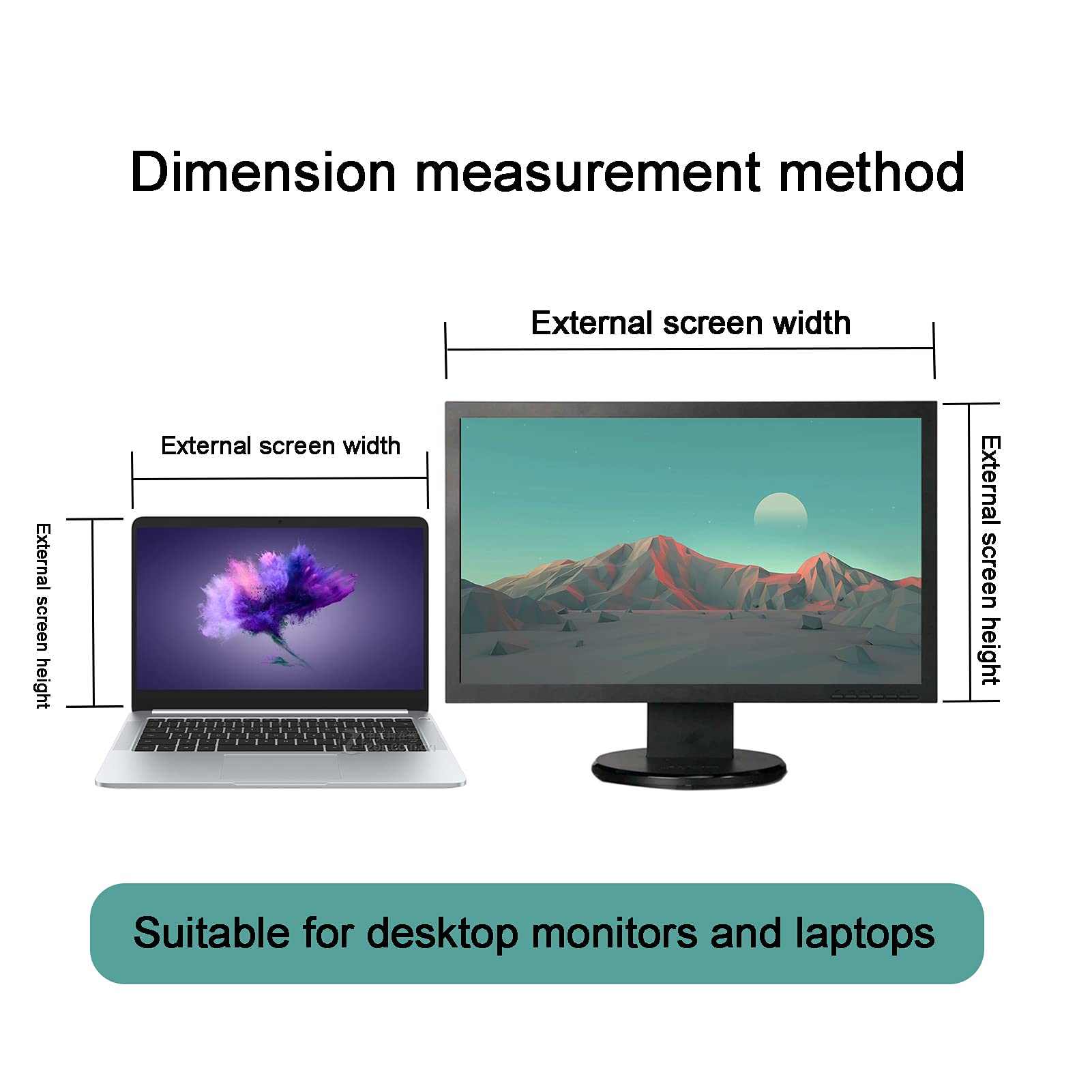 Computermonitor Blickschutzfilter, hängender Acryl-Displayschutz Blendschutz Leicht zu reinigen für Diagonal 17-32 Zoll Widescreen Desktop PC Monitor,17in(354 * 290mm)