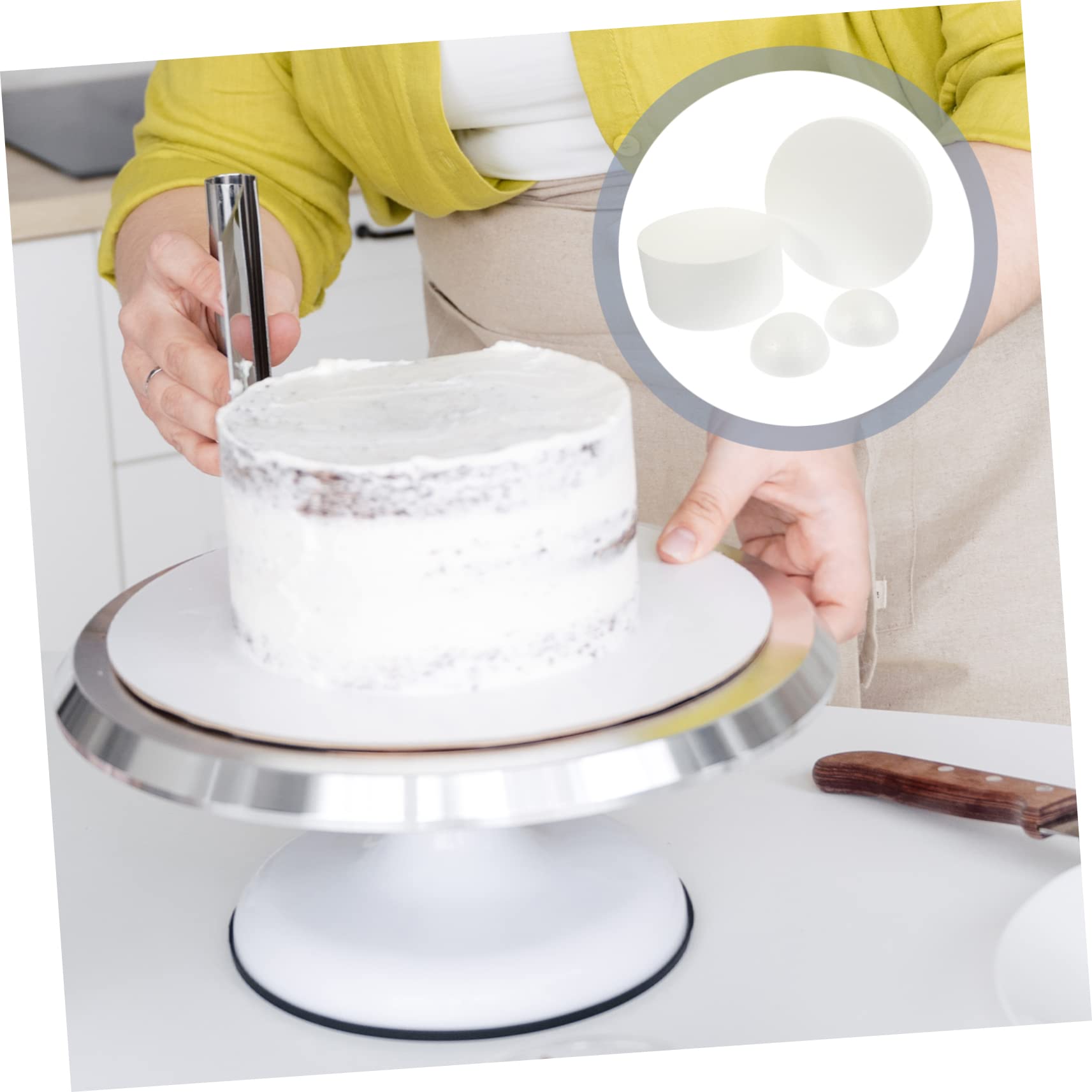 NUOBESTY Herramientas Para Modelo De Pastel Molde Redondo Para Fondant Espuma Blanca 3 Uds