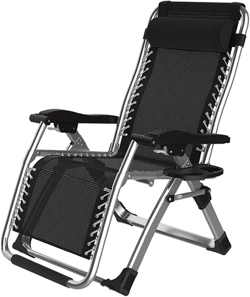 Heavy Duty Reclining Garden Chair| Sun Lounger Recliner Chairs| Outdoor Deck Chairs with Cup Holder for Poolside, Beach, Patio, Conservatory