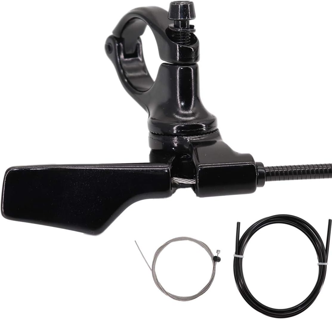 Dropper Post Remote Lever with Cable and Hose for 22.2mm MTB Handlebar, External/Internal Routing