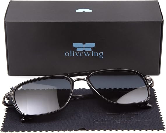 Olivewing Polarize Güneş Gözlüğü | Genç Yetişkin | Erkek | Köşeli Tam Çerçeveli Grilamid TR90 | OLW 9859-C.10