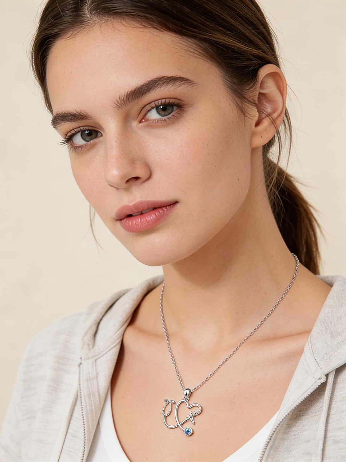 Nurse Gifts for Women Heartbeat Stethoscope Necklace Nurse Practitioner Gifts for Women Blue School Student New Future Registered School Graduation Retirement Gift