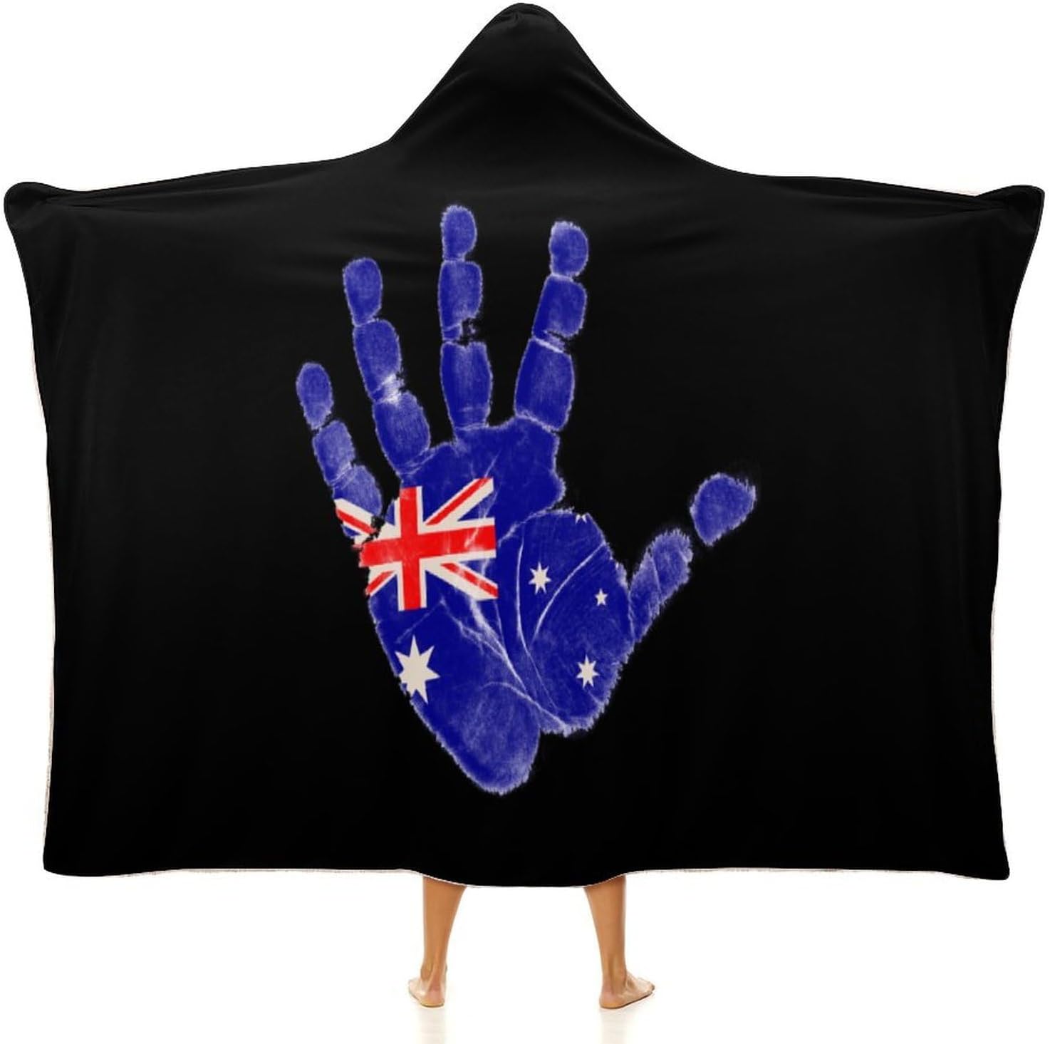 Australia Flag Fashion Wearable Blanket Hoodie Fleece Throw Cloak Robe Unisex