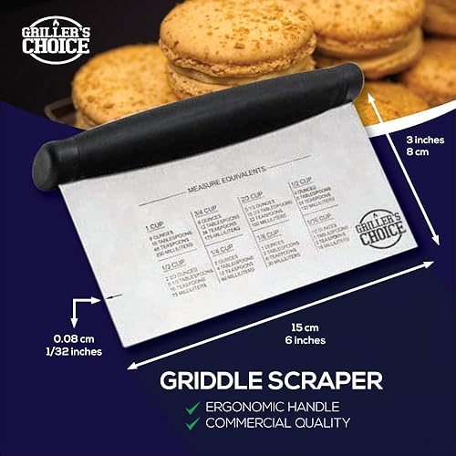 Miniatura 8 de Griller's Choice - Juego de espátulas para plancha de acero inoxidable, duradero, calidad comercial, apto para lavavajillas, ideal para Hibachi,
