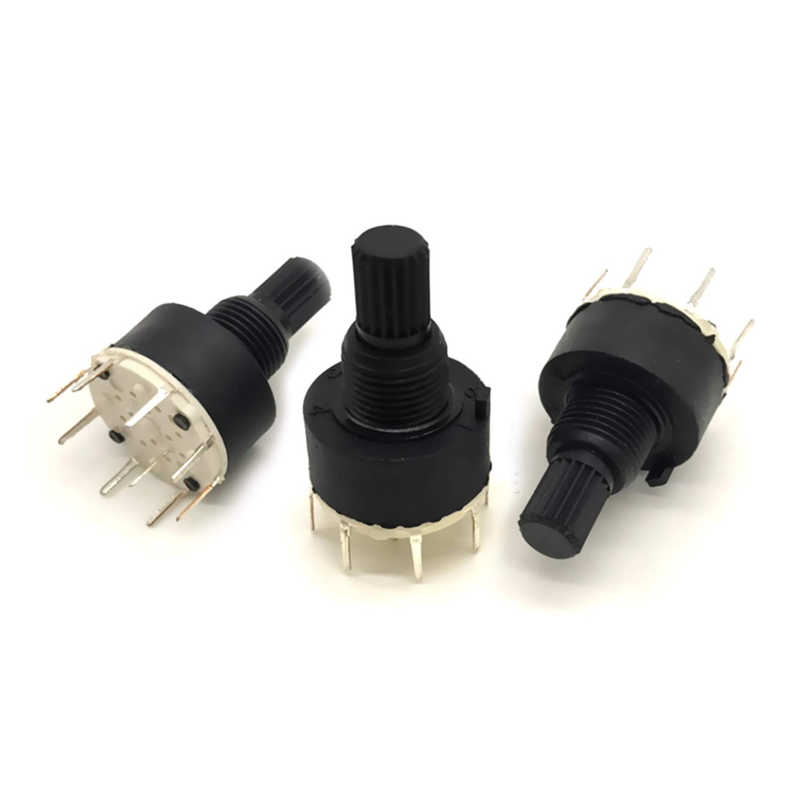 AQHYEBNSR Rotary Encoder 1/2 Pole 3/4 / 5/6 8 Position SR16 16mm Band Switch 15mm Shaft DC60V 0.3A Flower Axis Round(1 Pole 8)