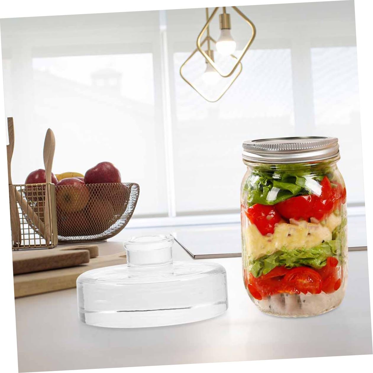Glasgewichte mit Dichtfunktion zum Fermentieren 4 Stück aus Glas zur Fermentation für Einmachgläser und Gurkengläser Beim Einmachen