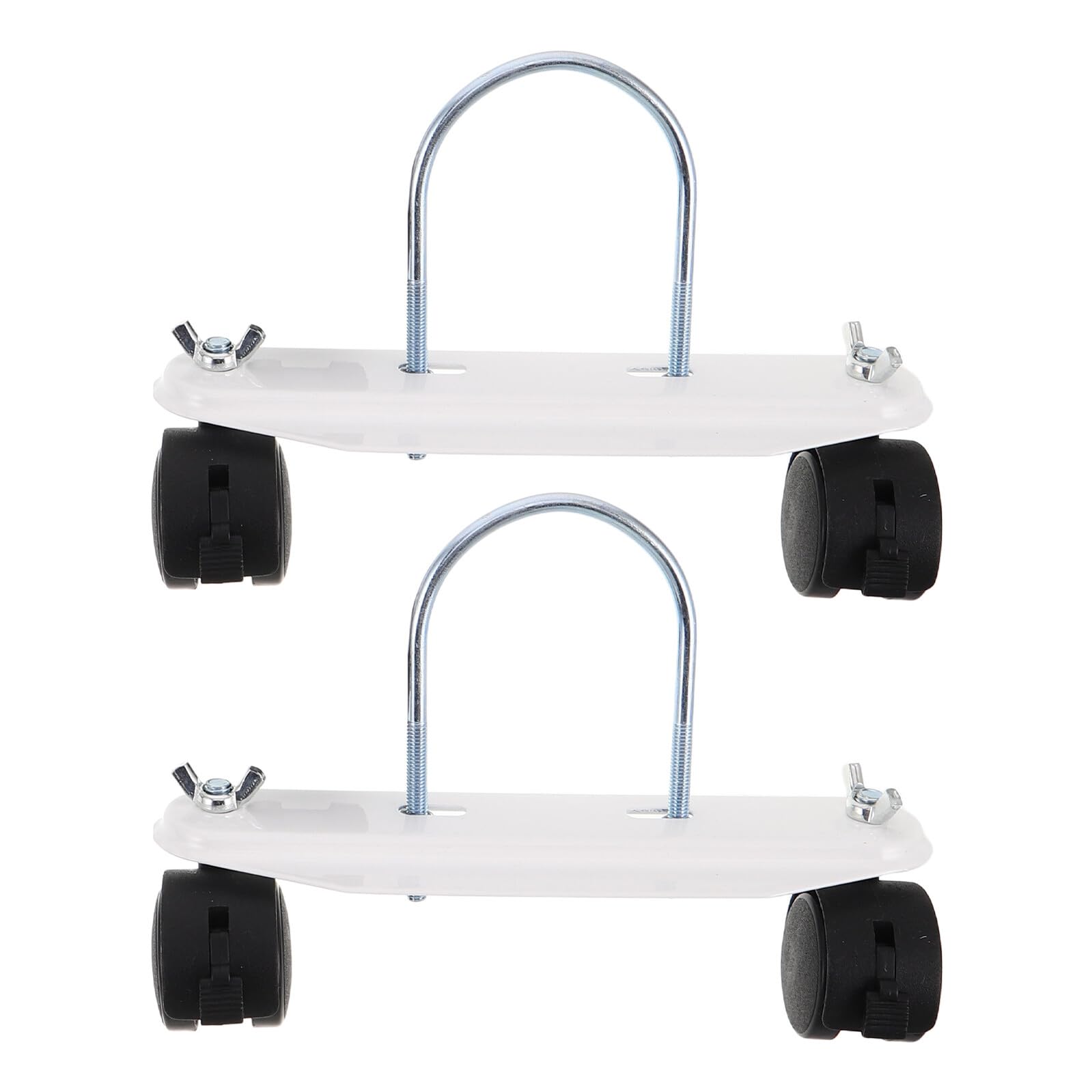 Roulettes pour radiateur à bain d'huile blanche x2 avec frein de rechange