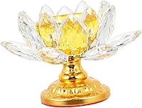 Vista 1 de Candelabro de loto de cristal, decoración de terrario, vela de pilar, decoración de vidrio, portavelas votivo, portavelas zen, candelabro decorativo