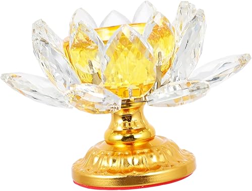 Candelabro de loto de cristal, decoración de terrario, vela de pilar, decoración de vidrio, portavelas votivo, portavelas zen, candelabro decorativo