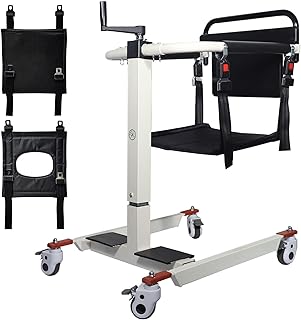 seveni Patient Transfer Chair Patient Lift Transfer Wheelchair Portable Patient Lift aid Bedside Commode Chair Multifunctional Chair Elderly Lift Assist Car Transfer aid (Upgrade backrest + Cushion)
