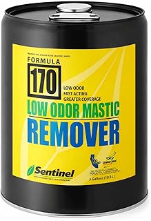 Sentinel 170 Low-Odor Mastic Remover – VOC-Compliant Clear Liquid Adhesive Remover, 5 Gallons for Black Vinyl Tile Mastic & Subfloor Preparation