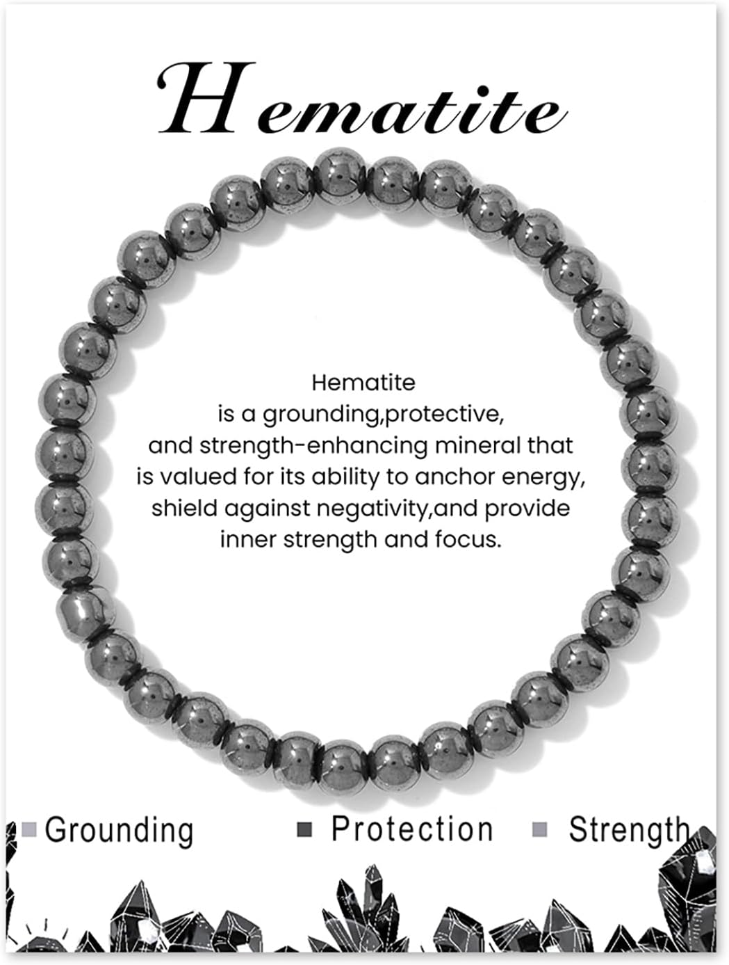 Crystal Bracelet for Women Spiritual 6mm Natural Stone Bracelets Handmade Stretch Crystal Beaded Bracelets Energy Gemstone Bracelet Healing Bracelet Crystal Jewelry for Women Men