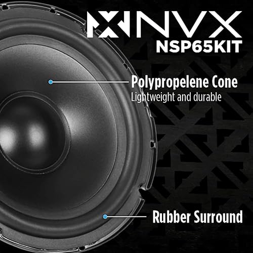 Miniatura 2 de NVX NSP65KIT - Altavoces para automóvil de 6.5 pulgadas, 600 W máximo, 200 W RMS, sistema de componentes de 2 vías con tweeters de cúpula de seda y